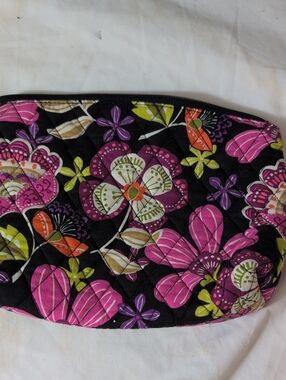 Vera Bradley Quilted Floral Zip Pouch - Pink, Purple & Black